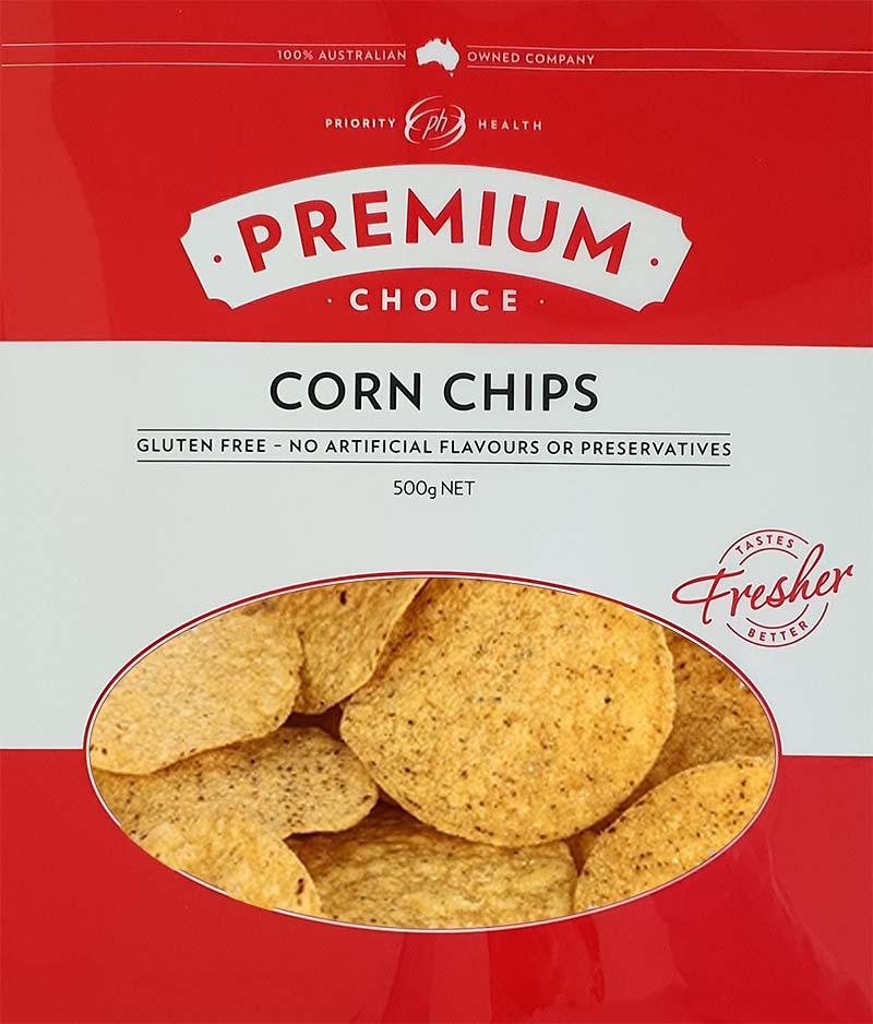 Premium Choice Natural Round Corn Chips Gluten Free 6x500g Priority Health Pty Ltd
