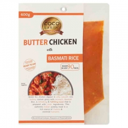 Coco Earth Butter Chicken with Basmati Rice Ready Meals 400g (4)