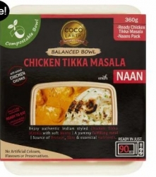 Coco Earth Chicken Tikka Masala with Naan Ready Meals 360g (4)