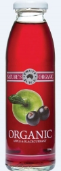 Natures Organics Apple & Blackcurrant Juice 350ml (12)
