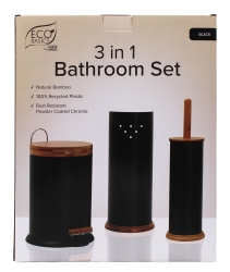 Eco Basics 3 in 1 Bathroom Set - Black