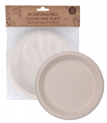 Eco Basics Biodegradable Sugarcane Plate 17cm - 10pcs (6)