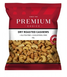 Premium Choice Dry Roasted Cashews (Portion Control) 12x40g