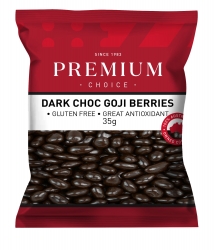 Premium Choice Belgium Dark Chocolate Goji Berries GF (Portion Control) 12x35g